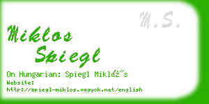 miklos spiegl business card